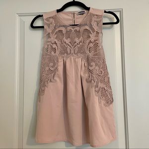 Chelsea28 Lace Yoke Top in Blush size XXS